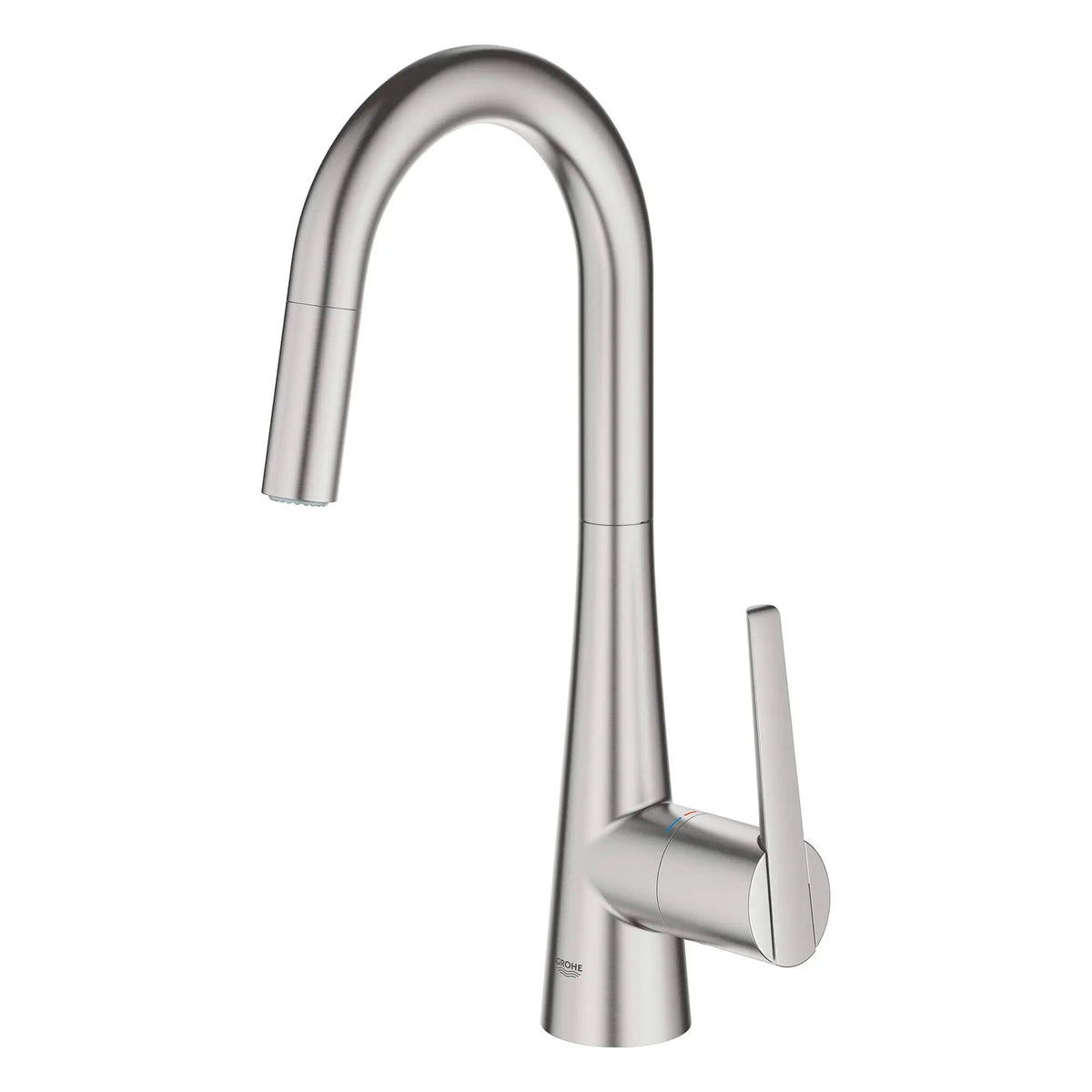 Grohe Zedra 1.75 GPM Dual Spray Single-Handle Pull Down SuperSteel Infinity Prep Faucet