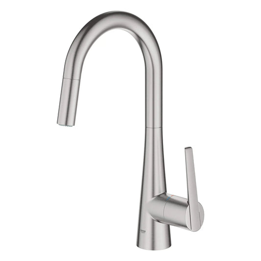 Grohe Zedra 1.75 GPM Dual Spray Single-Handle SuperSteel Infinity Pull Down Kitchen Faucet