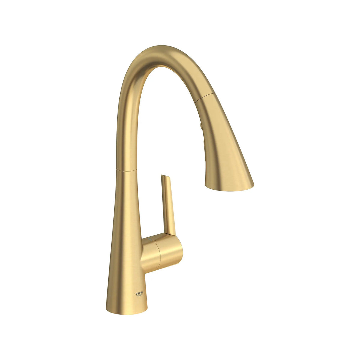 Grohe Zedra 1.75 GPM Single-Handle Triple Spray Brushed Cool Sunrise Pull Down Bar Faucet