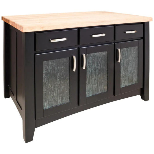 Hardware Resources Contemporary 52-1/2" Black Furniture-Style Kitchen Island