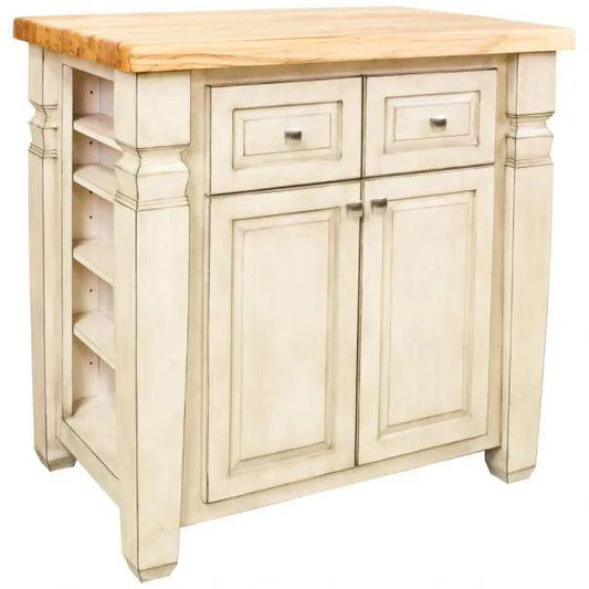 Hardware Resources Loft 34" French White Furniture-Style Kitchen Island