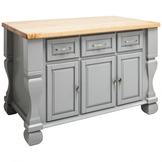 Hardware Resources Tuscan 52-5/8" Grey Tuscan Furniture-Style Kitchen Island
