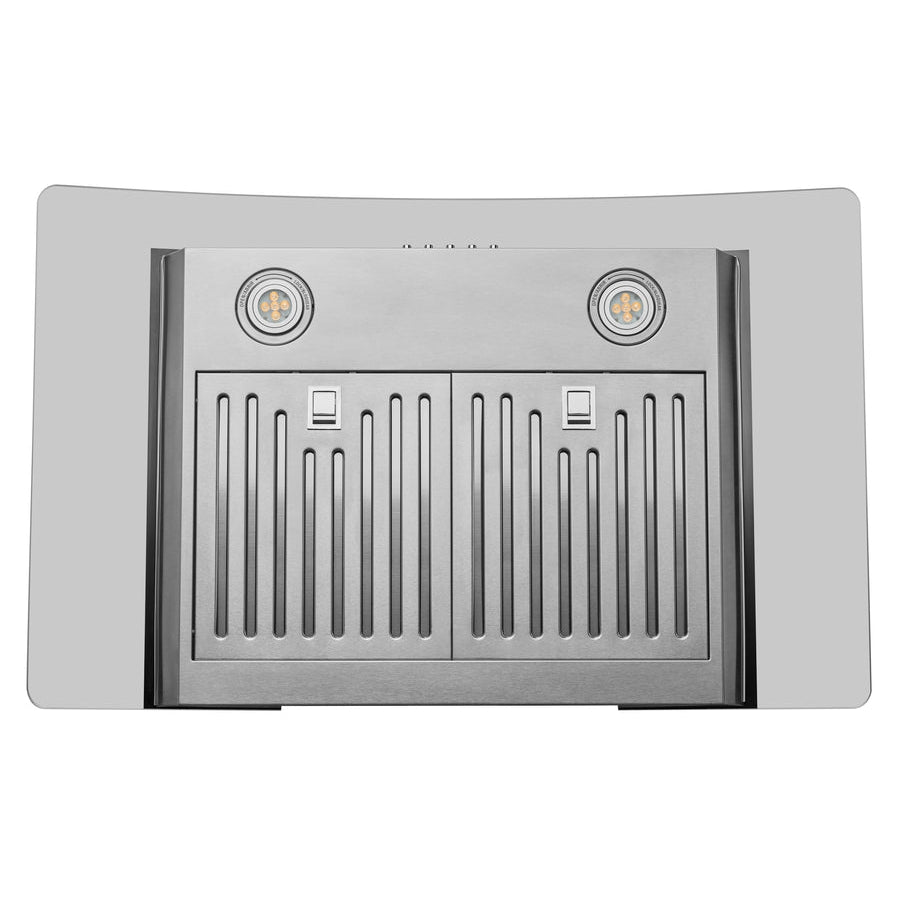 Hauslane Chef Series WM-630SS-30 Stainless Steel and Tempered Glass Finish Wall Mounted Ductless Range Hood