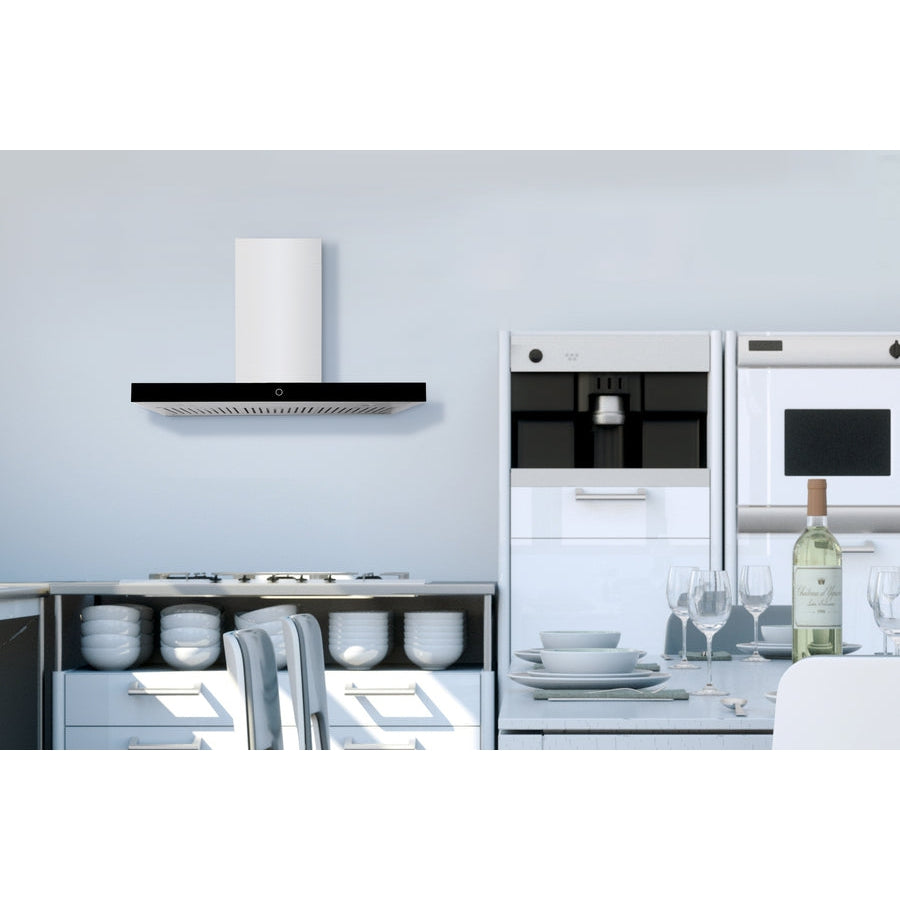 Hauslane Chef Series WM-739SS-30 Stainless Steel and Onyx Black Panel Wall Mounted Ductless Range Hood