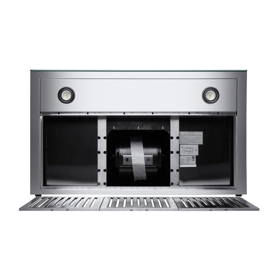 Hauslane Chef Series WM-739SS-30 Stainless Steel and Onyx Black Panel Wall Mounted Ductless Range Hood