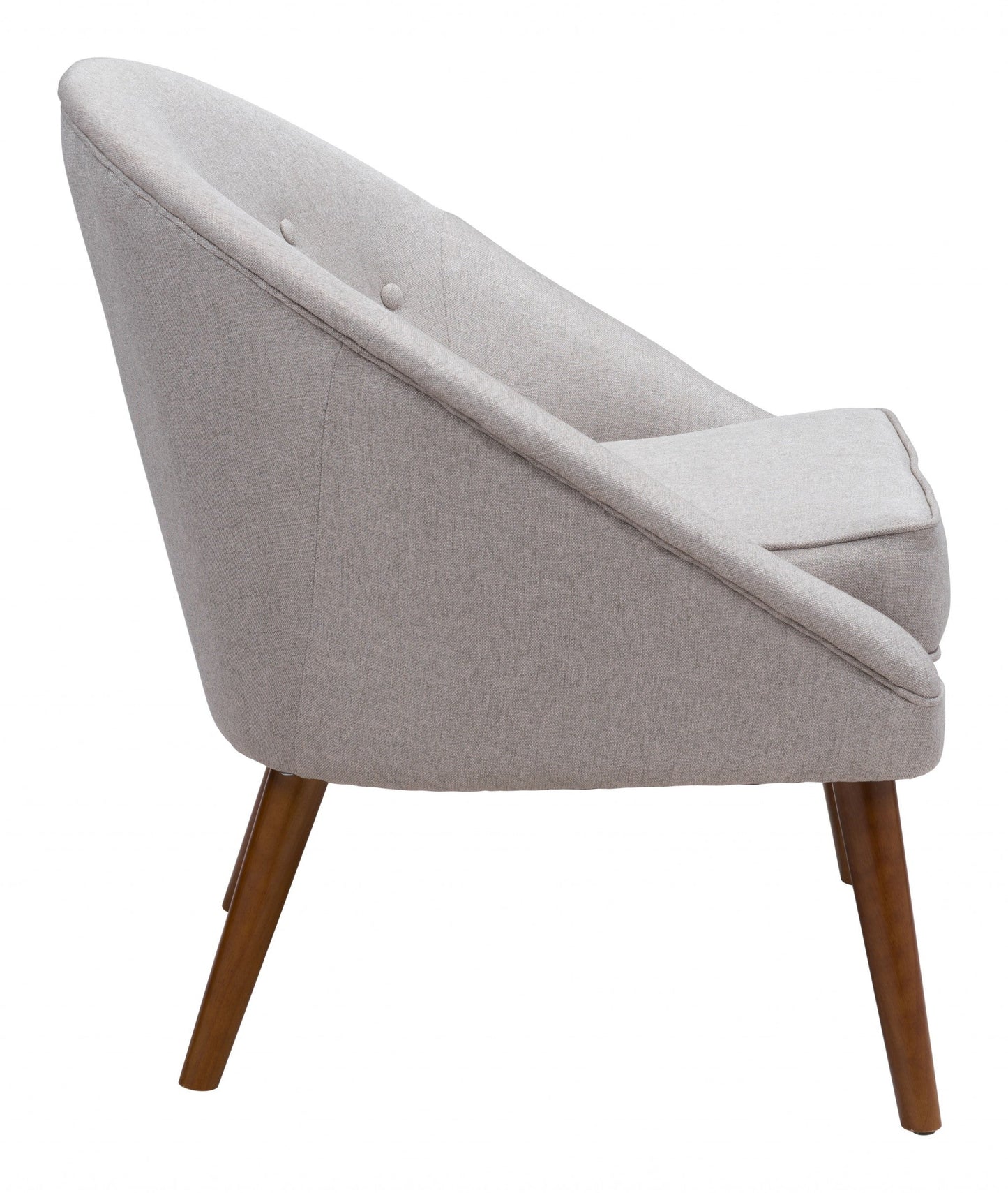 HomeRoot Wooden Deep Chair in Light Gray Finish