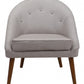 HomeRoot Wooden Deep Chair in Light Gray Finish