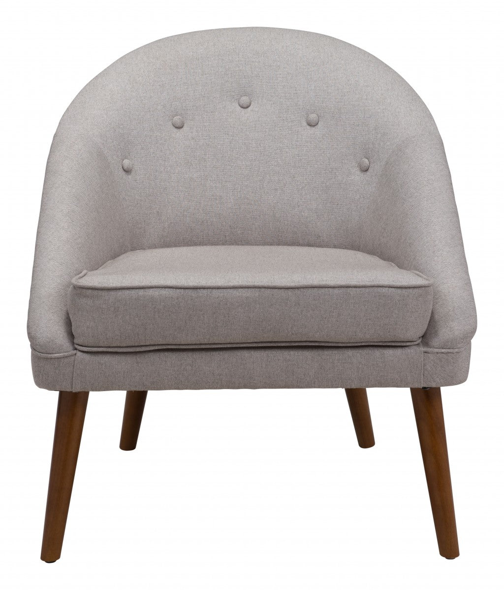 HomeRoot Wooden Deep Chair in Light Gray Finish