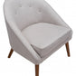 HomeRoot Wooden Deep Chair in Light Gray Finish