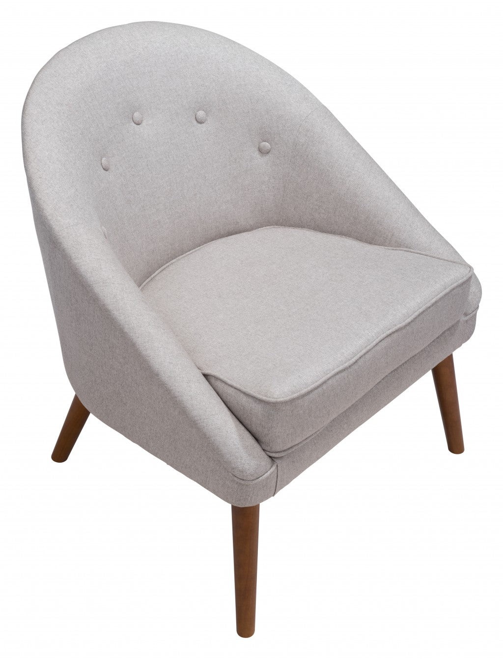 HomeRoot Wooden Deep Chair in Light Gray Finish