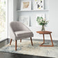 HomeRoot Wooden Deep Chair in Light Gray Finish