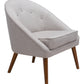 HomeRoot Wooden Deep Chair in Light Gray Finish