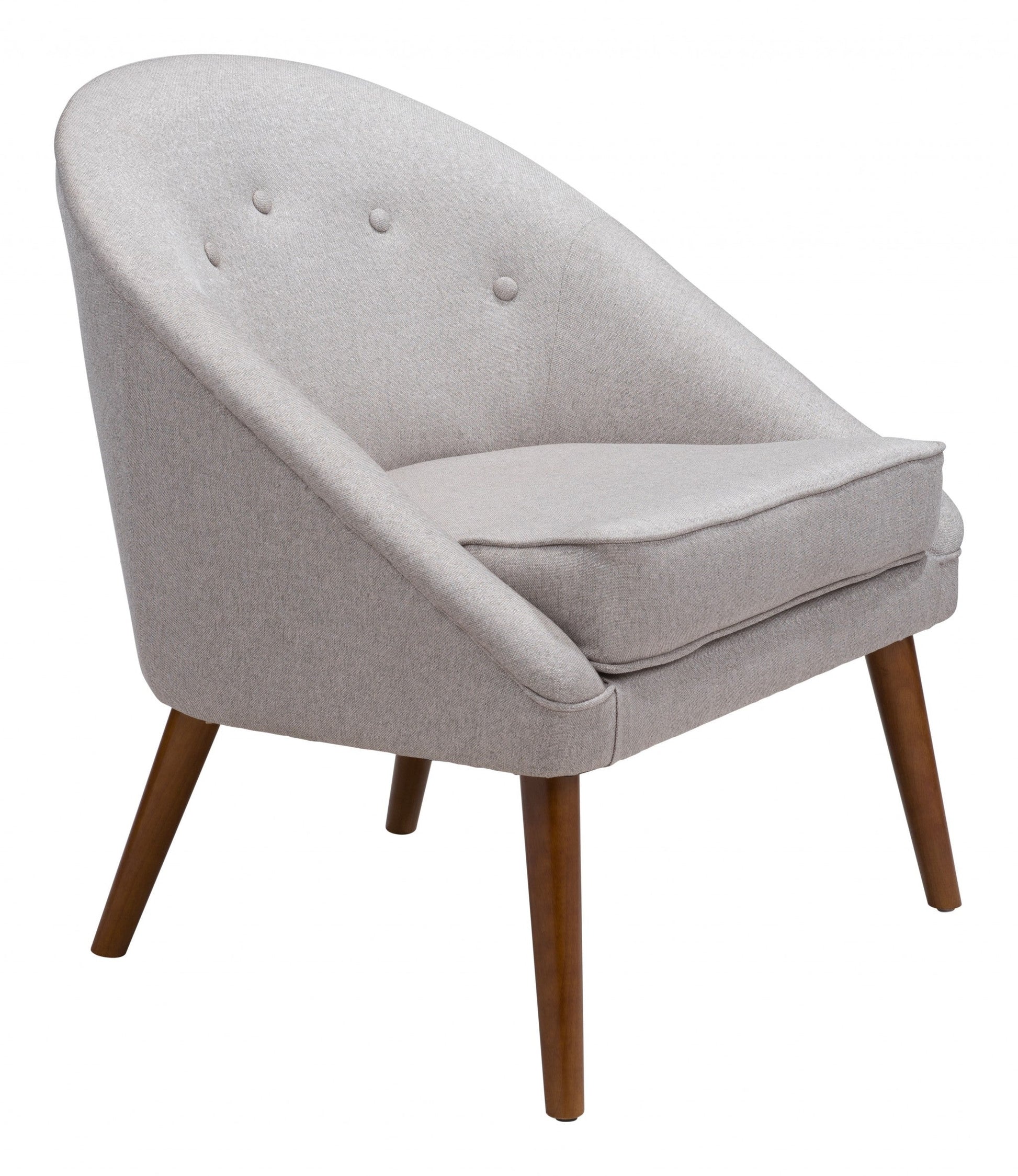 HomeRoot Wooden Deep Chair in Light Gray Finish