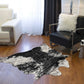 HomeRoots 0.8" x 60" x 51" Acrylic Plush Polyester S&P Black and White Rug
