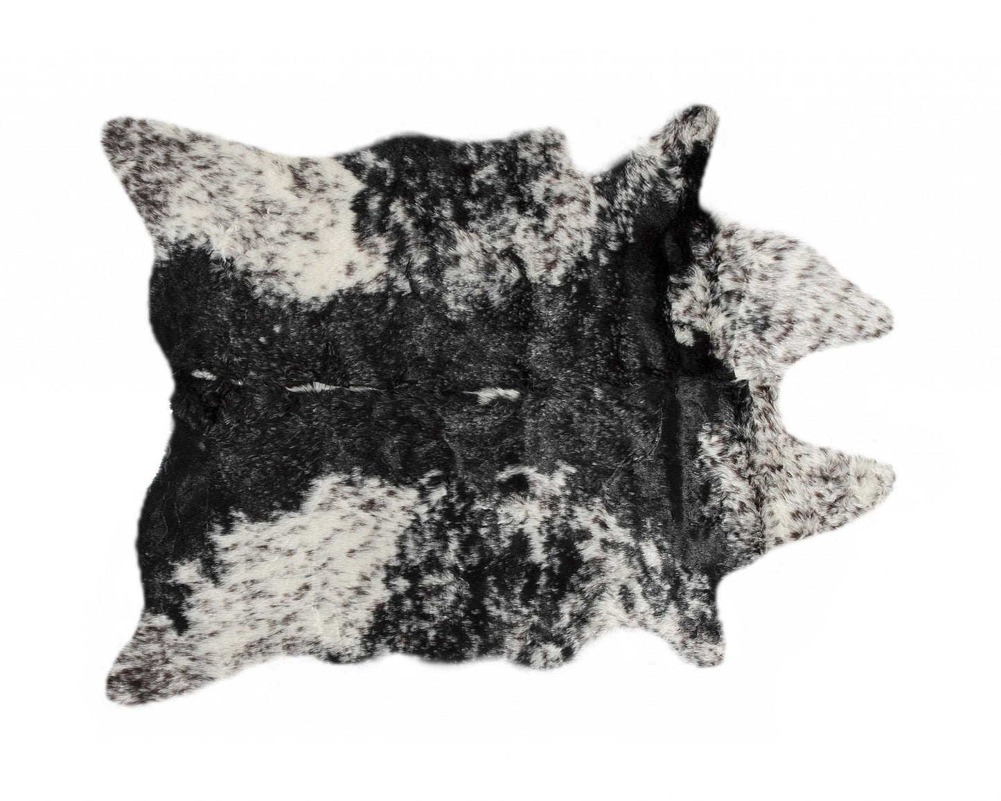 HomeRoots 0.8" x 60" x 51" Acrylic Plush Polyester S&P Black and White Rug