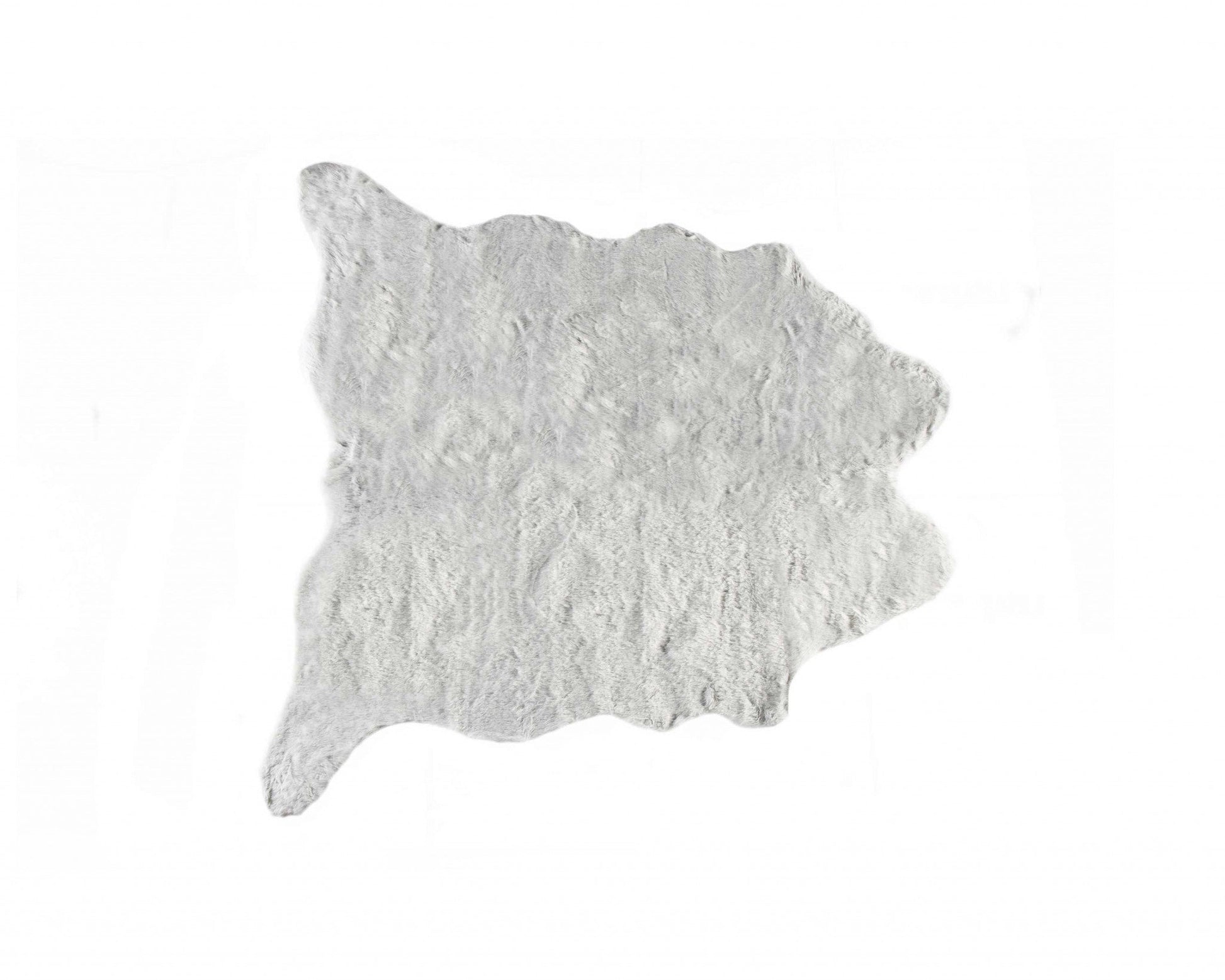 HomeRoots 0.8" x 90" x 63" Acrylic Plush Polyester Grey Rug