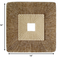 HomeRoots 1 x 14 x 14 Brown Concave Square Double Layer Ribbed Wall Plaque Set of 2
