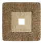HomeRoots 1 x 14 x 14 Brown Concave Square Double Layer Ribbed Wall Plaque Set of 2