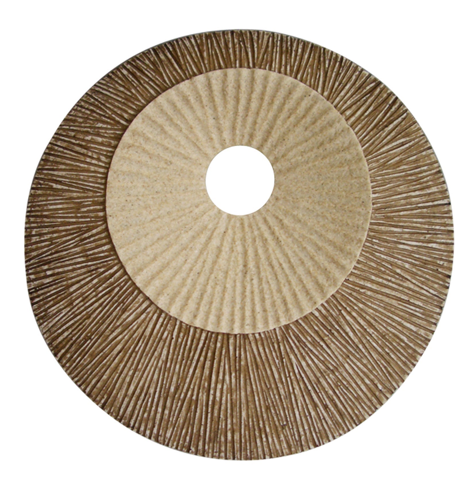 HomeRoots 1 x 14 x 14 Brown Round Ribbed Wall Plaque