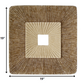 HomeRoots 1 x 19 x 19 Brown Concave Square Double Layer Ribbed Wall Plaque