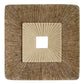 HomeRoots 1 x 19 x 19 Brown Concave Square Double Layer Ribbed Wall Plaque