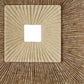 HomeRoots 1 x 19 x 19 Brown Concave Square Double Layer Ribbed Wall Plaque