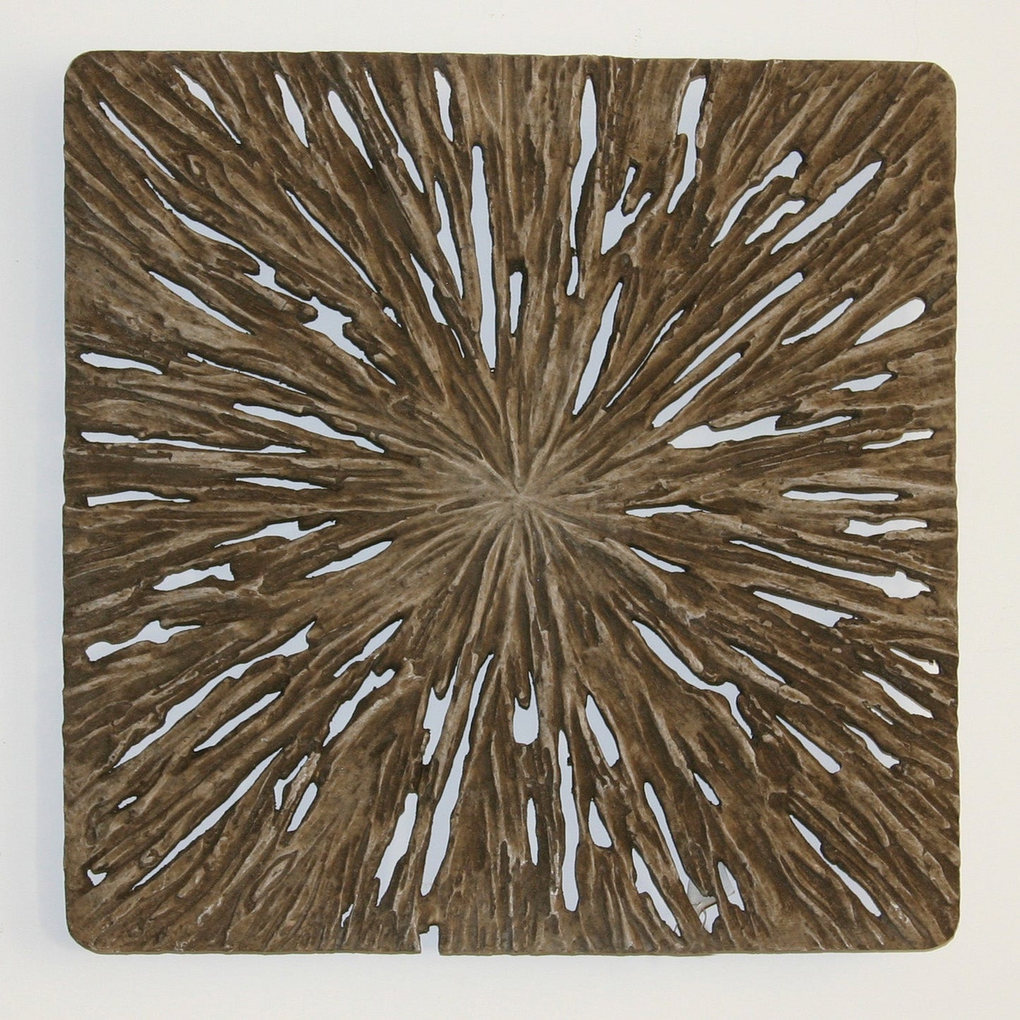 HomeRoots 1 x 19 x 19 Brown Square Rotten Wood Wall Decor