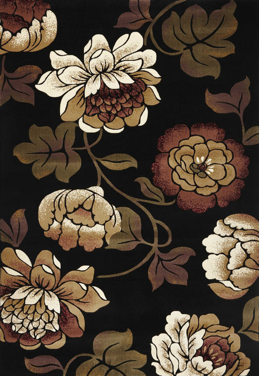 HomeRoots 1' x 2' Black Polypropylene Area Rug