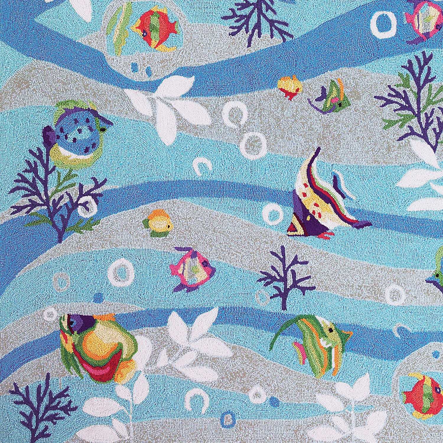 HomeRoots 1' x 2' Polyester Blue Area Rug