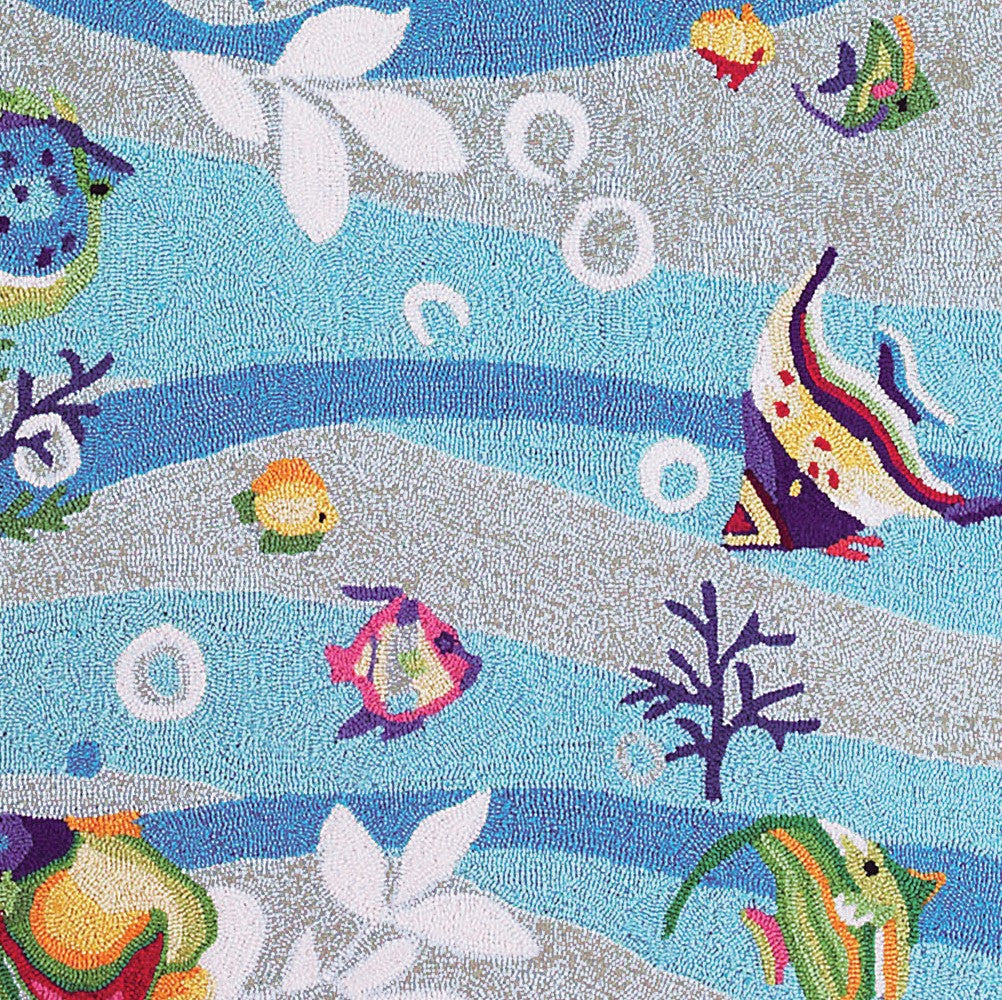 HomeRoots 1' x 2' Polyester Blue Area Rug