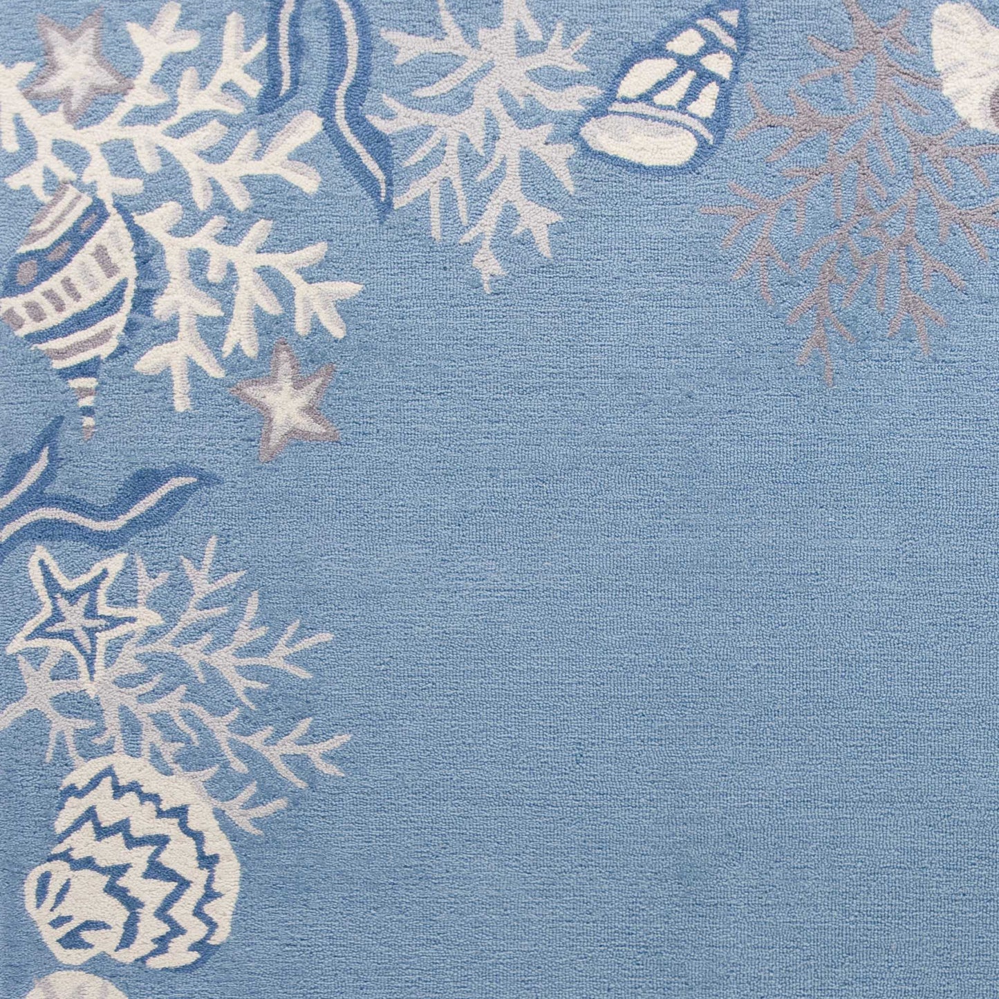 HomeRoots 1' x 2' Polyester Sea Blue Area Rug