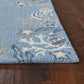 HomeRoots 1' x 2' Polyester Sea Blue Area Rug