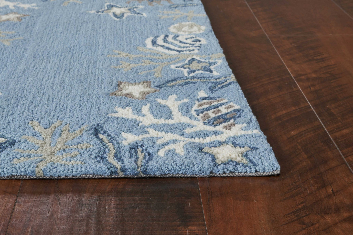 HomeRoots 1' x 2' Polyester Sea Blue Area Rug