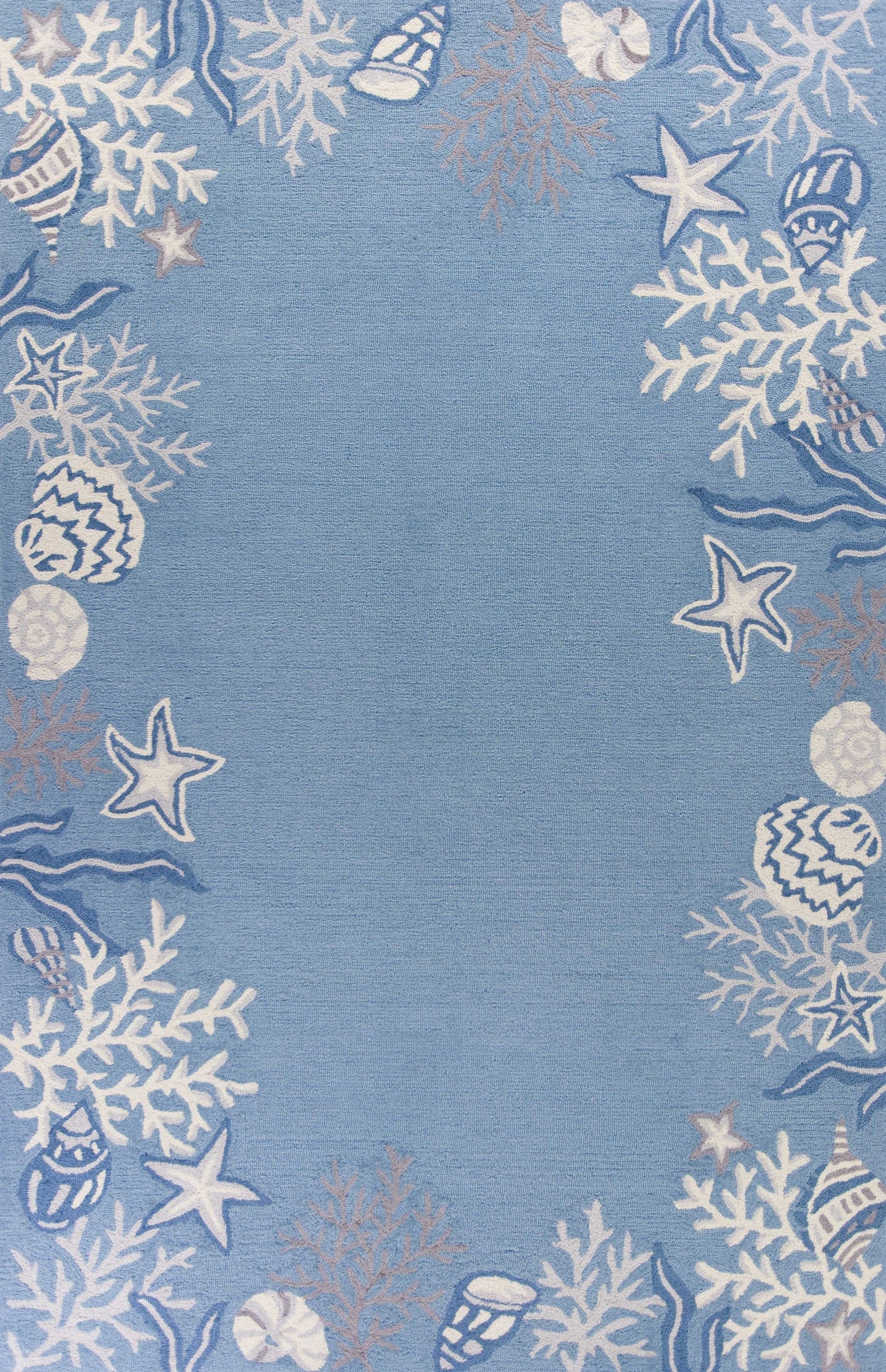 HomeRoots 1' x 2' Polyester Sea Blue Area Rug
