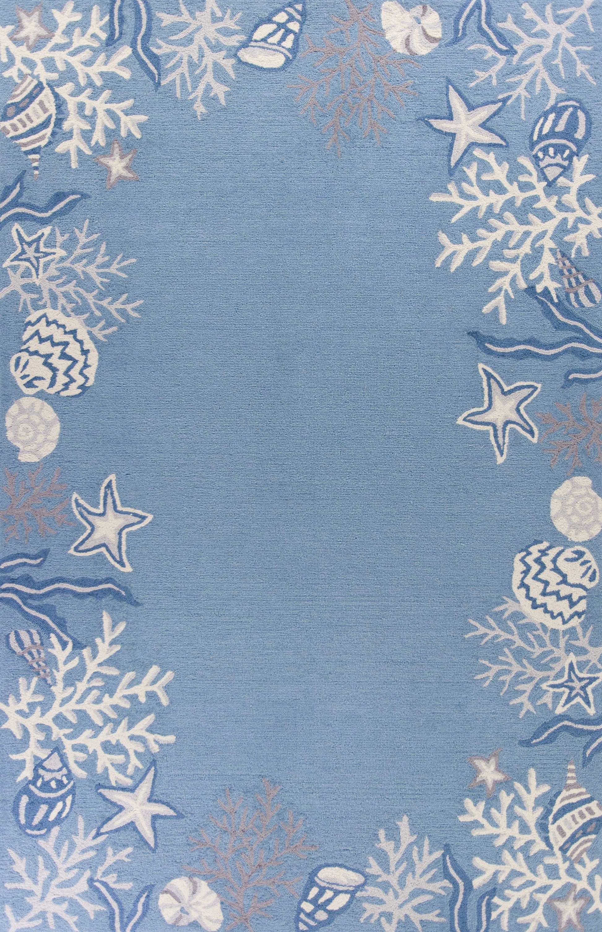 HomeRoots 1' x 2' Polyester Sea Blue Area Rug