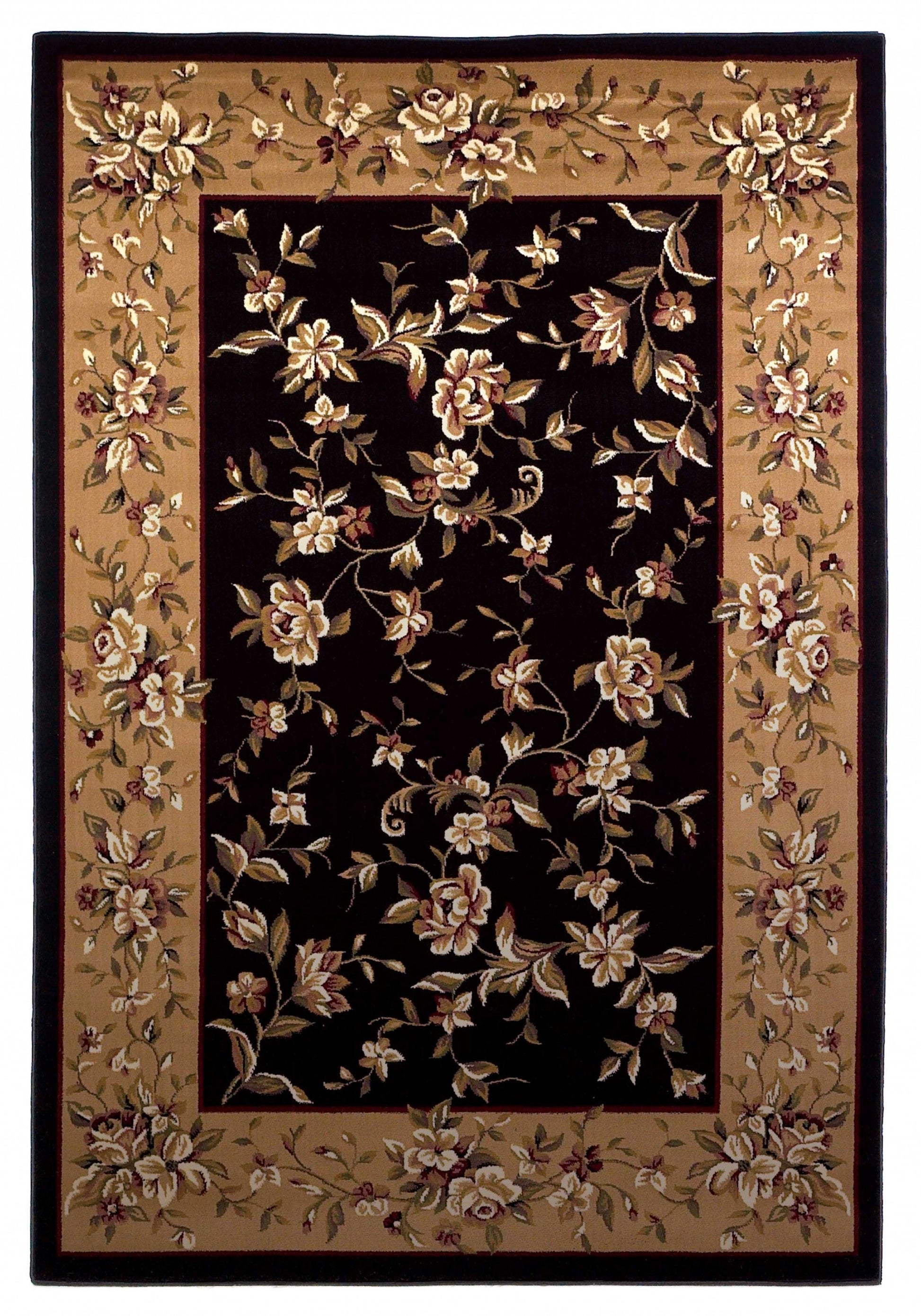 HomeRoots 1' x 2' Polypropylene Black or Beige Area Rug