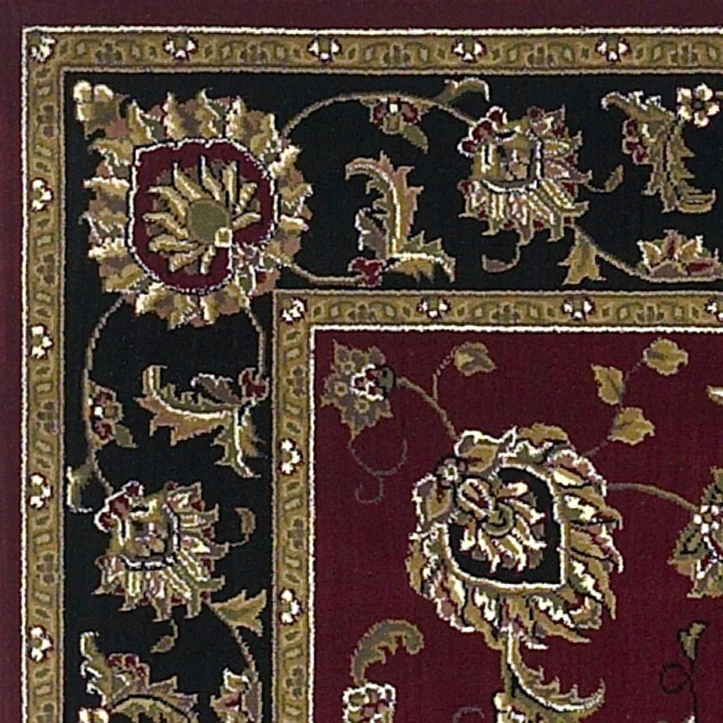 HomeRoots 1' x 2' Red or Black Medieval Inspired Area Rug