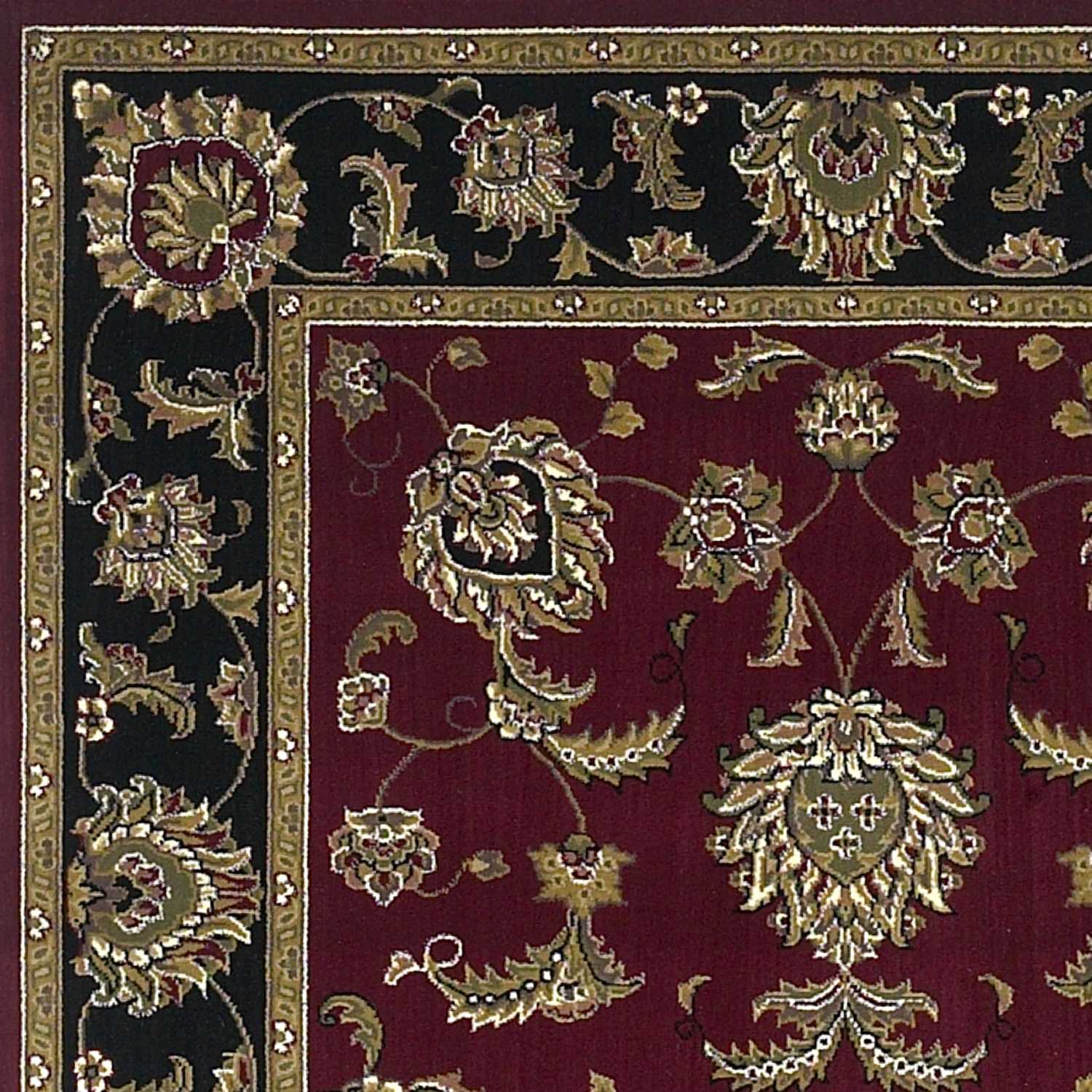 HomeRoots 1' x 2' Red or Black Medieval Inspired Area Rug