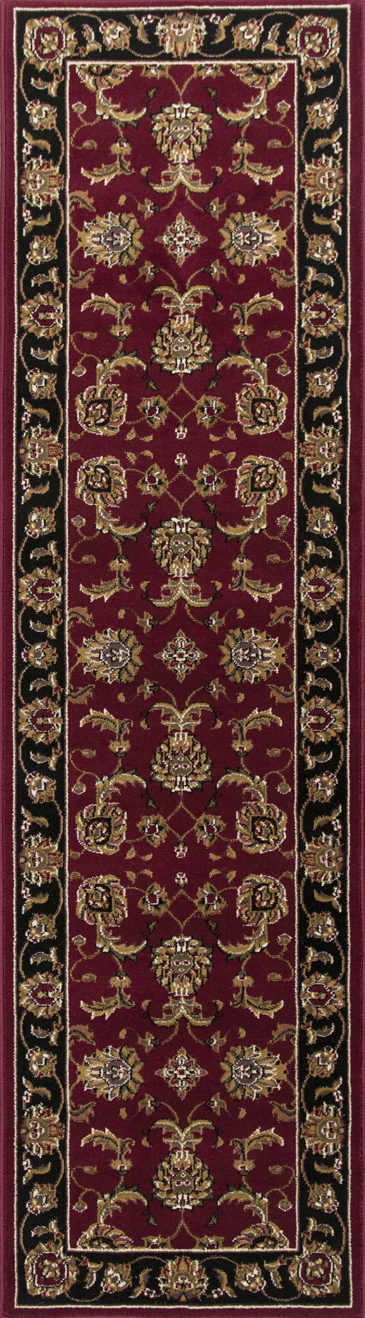 HomeRoots 1' x 2' Red or Black Medieval Inspired Area Rug