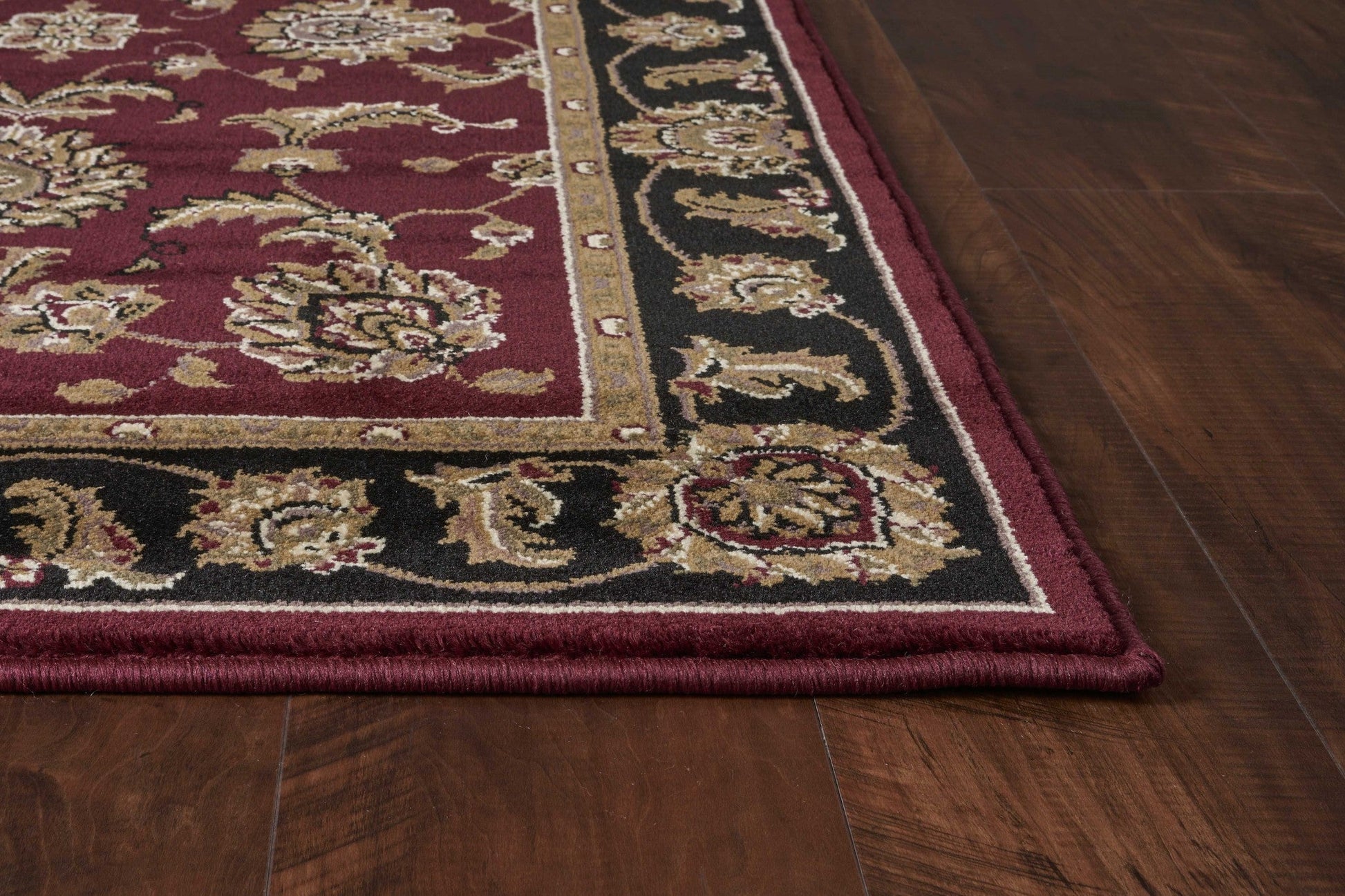 HomeRoots 1' x 2' Red or Black Medieval Inspired Area Rug