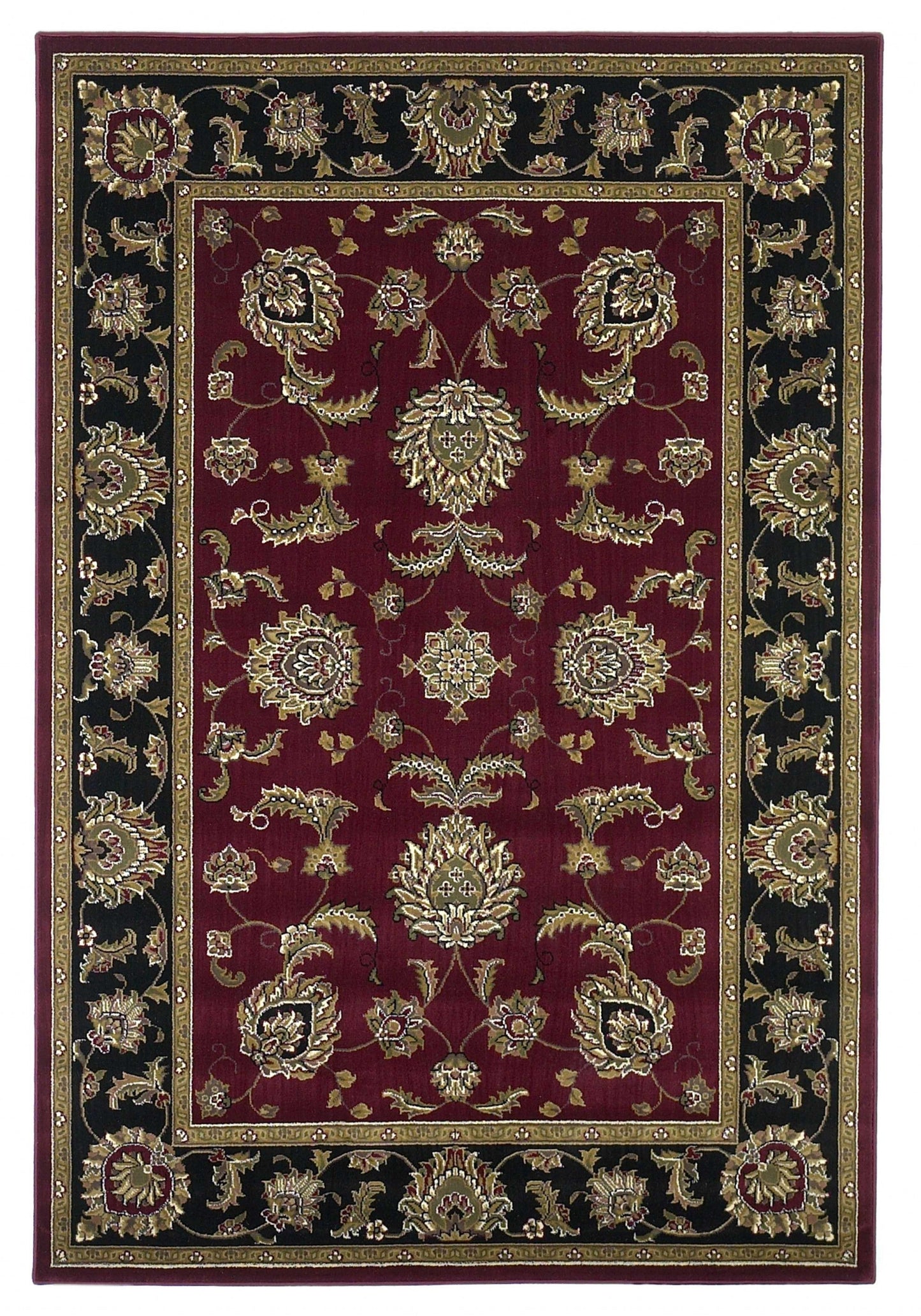HomeRoots 1' x 2' Red or Black Medieval Inspired Area Rug