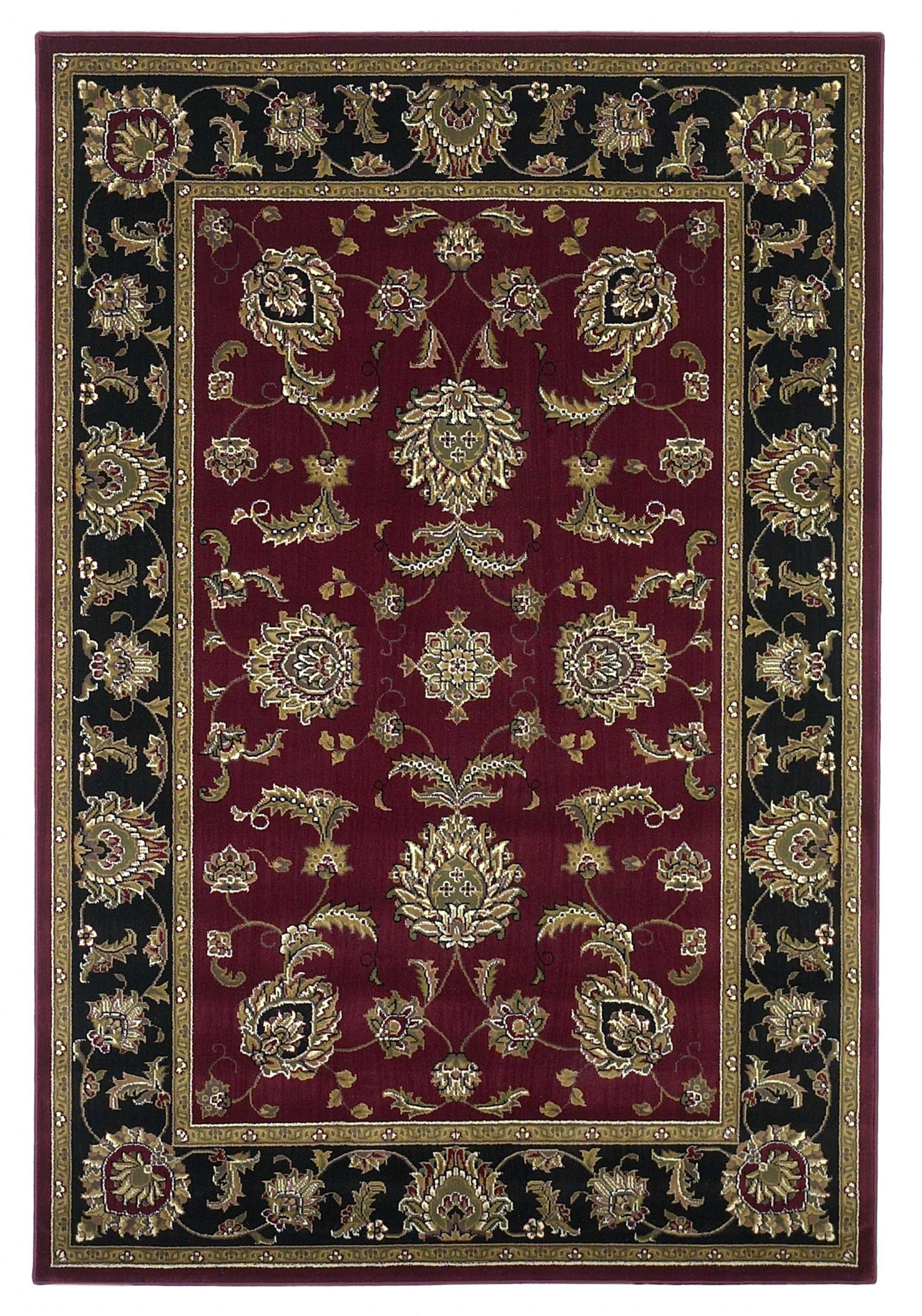 HomeRoots 1' x 2' Red or Black Medieval Inspired Area Rug