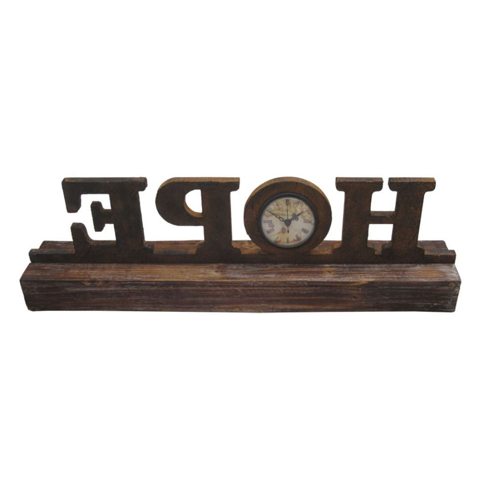 HomeRoots 1" x 23" x 3" Brown Wood Decor Clock