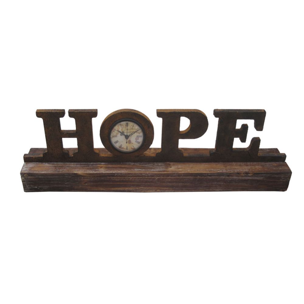HomeRoots 1" x 23" x 3" Brown Wood Decor Clock