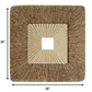 HomeRoots 1 x 26 x 26 Brown Concave Square Double Layer Ribbed Wall Plaque