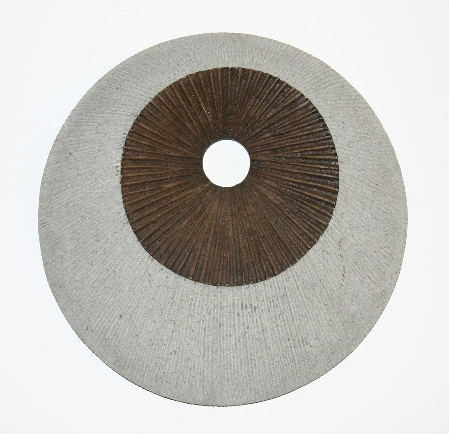 HomeRoots 1 x 26 x 26 Brown & Gray Round Double Layer Ribbed Wall Decor