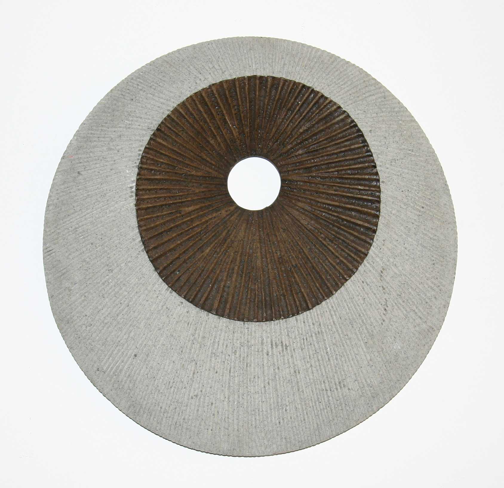 HomeRoots 1 x 26 x 26 Brown & Gray Round Double Layer Ribbed Wall Decor