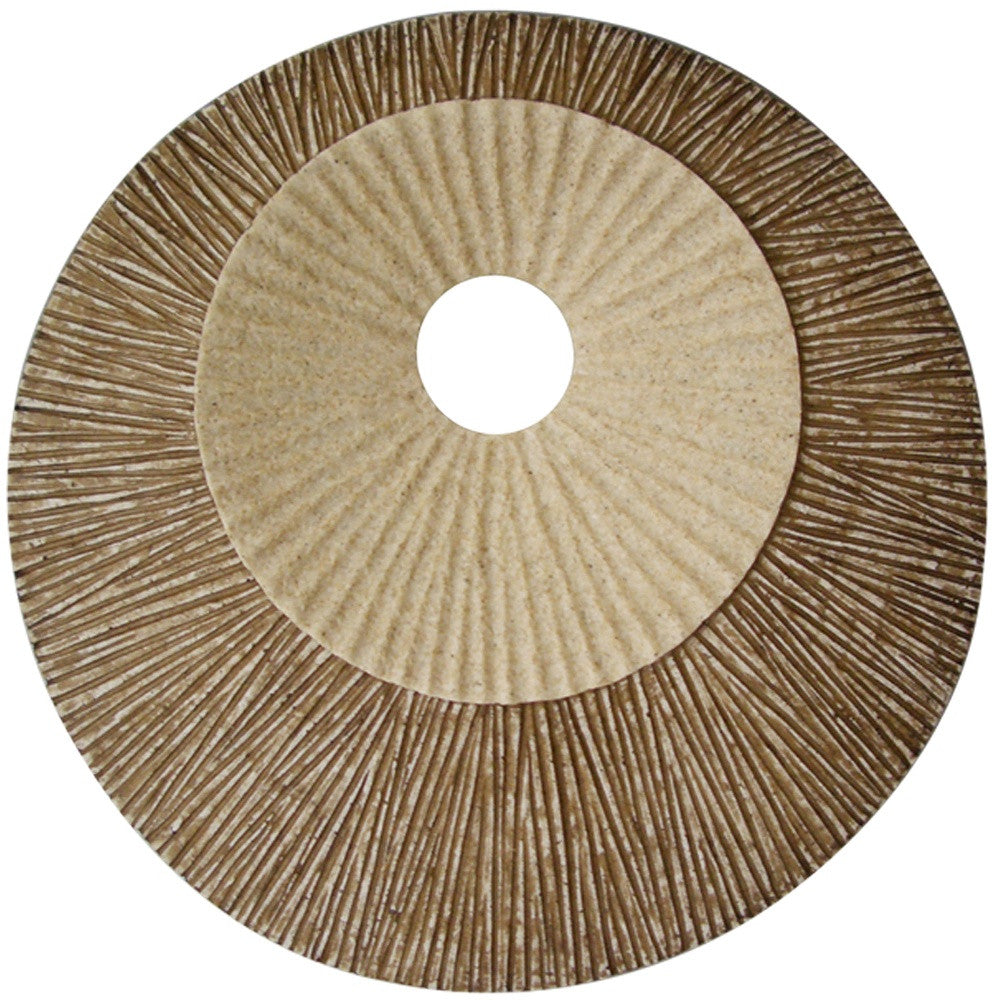 HomeRoots 1 x 26 x 26 Brown Round Double Layer Ribbed Wall Plaque