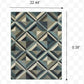 HomeRoots 1' x 3' Blue Grey Machine Woven Geometric Indoor Area Rug