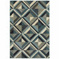 HomeRoots 1' x 3' Blue Grey Machine Woven Geometric Indoor Area Rug
